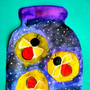 Мастер-класс для детей по рисованию акварельными красками «Светлячки в банке»