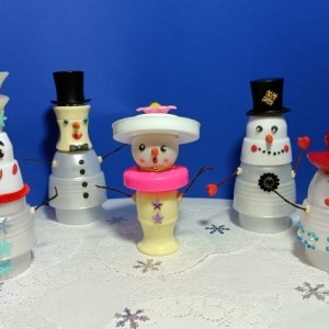 Мастер-класс по конструированию из бросового, природного материала, пластилина и декора «Снеговики» ко Дню снеговиков на МAAM