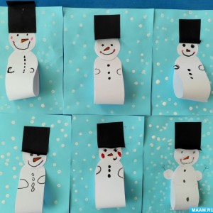 Детский мастер-класс по объёмной аппликации «Снеговик из бумаги»