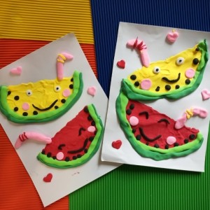 Мастер-класс «Поделка из воздушного пластилина «Арбузные дольки»