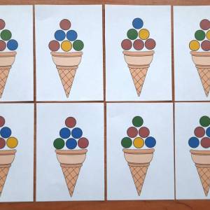 Дидактическая игра с помпонами «Мороженое»