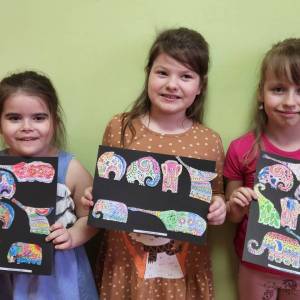 Детский мастер-класс «Разноцветные слоны» в подготовительной группе детского сада