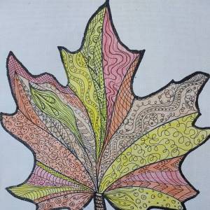 Рисование «Осенние листочки» в технике «дудлинг»