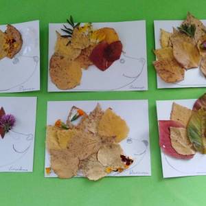 Мастер-класс для детей «Аппликация из листьев «Осенний ежик»