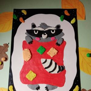 Мастер-класс по пластилинографии «Енот под теплым пледиком»