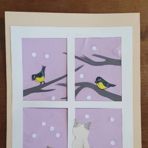 Детский мастер-класс по аппликации из готовых форм «Первый снег» для младших дошкольников