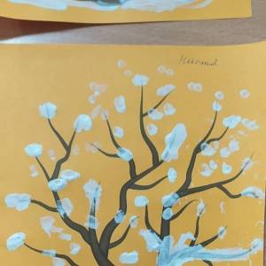 Конспект занятия по рисованию ватными палочками «Зимний лес» в младшей группе