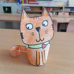 Мастер-класс «Котик» из бумаги для детей 5–7 лет ко Дню кошек в России