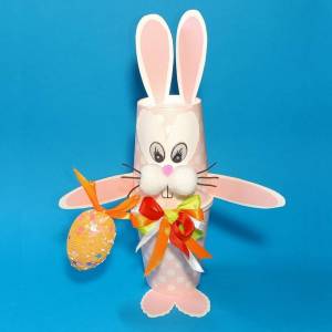 Мастер-класс по созданию поделки из бумажных стаканчиков «Пасхальный кролик» для детей старшего дошкольного возраста