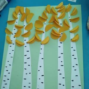 Мастер-класс по объемной аппликации «Осенние берёзки»