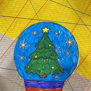 Поделка из готового шаблона «Снежный шар». Фотоотчёт