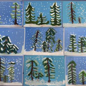 «Большие и маленькие ели». Конспект занятия по рисованию в старшей группе