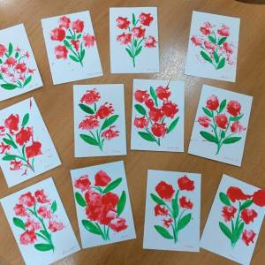 Рисование мятой бумагой «Цветы для любимых»