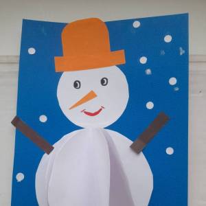 Объемная аппликация «Снеговик»