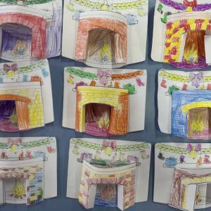 «Камин». Мастер-класс по конструированию из бумаги и рисованию цветными карандашами с детьми старшей группы